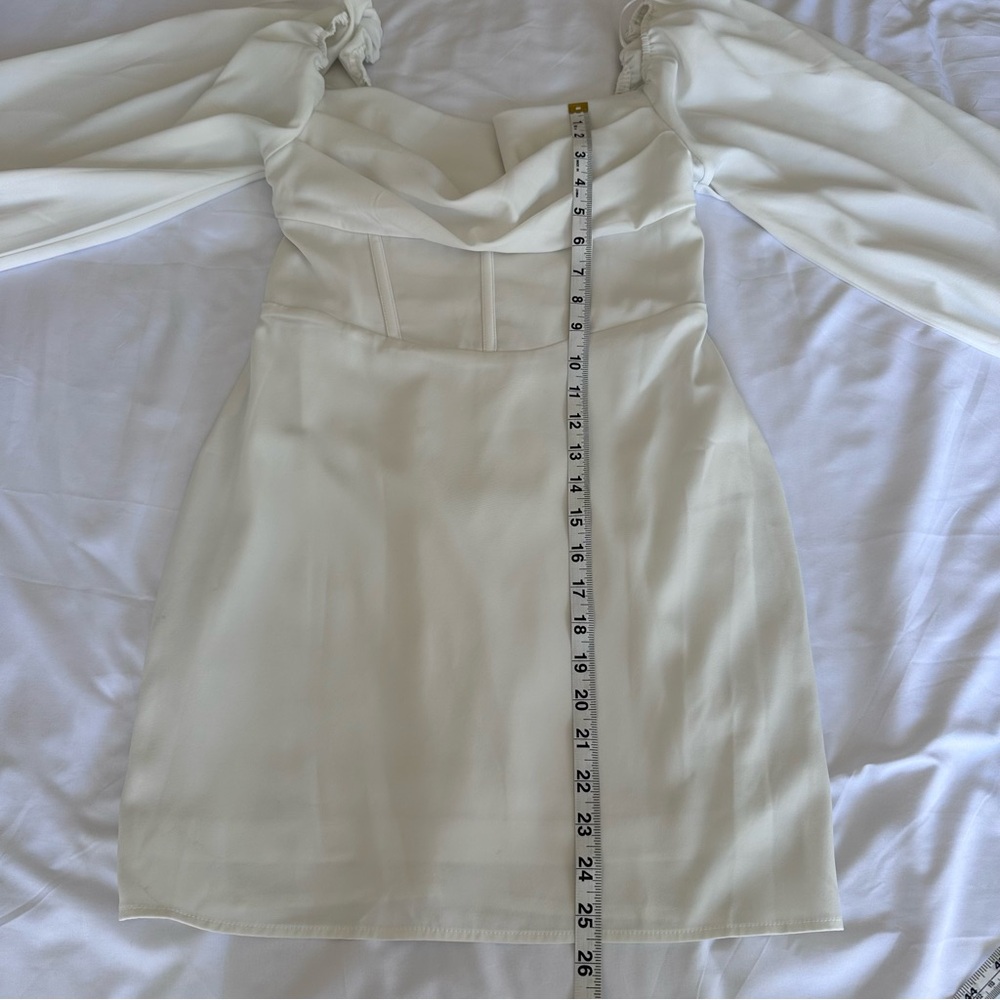 Princess Polly Long Sleeve White Corset Bridal Wedding Mini Dress Women's 6 Sexy - Picture 5 of 5